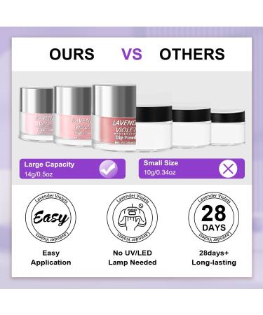 Lavender Violets 14g x 6 Colors Dip Powder White Nude Pink French Nail Art Manicure Large Capacity Dipping Powder Nail Powder Salon Choice J225 - Buy Online on SooperMarket.com