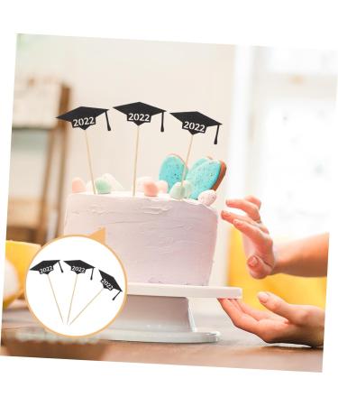 Vaguelly 30pcs 2022 2022 Cake Inserts Cake Ornament Cupcake Topper Capacillos Para Cupcake Graduation Cap Decorations Mini Paper Cups Graduation Cake Decor Baking Paper Bamboo Stick - Buy Online on SooperMarket.com