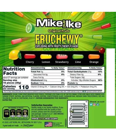 Mike & Ike Original Fruity Sweets Chewy Candy Snack Bag Mix Flavours Pack 816g - Buy Online on SooperMarket.com