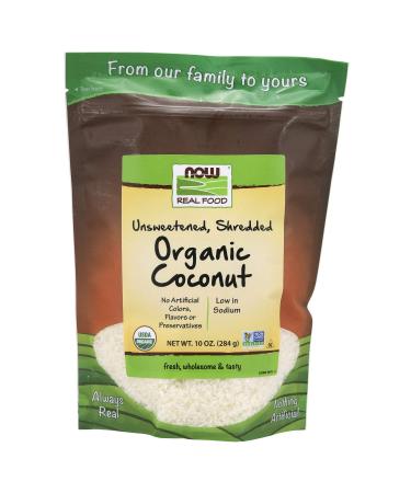 Now Foods Real Food Organic Coconut Unsweetened Shredded 10 oz (284 g)