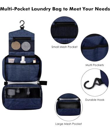 Cooja Hanging Toiletry Travel Wash Bag with Hook & Handle - Dark Blue Set - Buy Online on SooperMarket.com