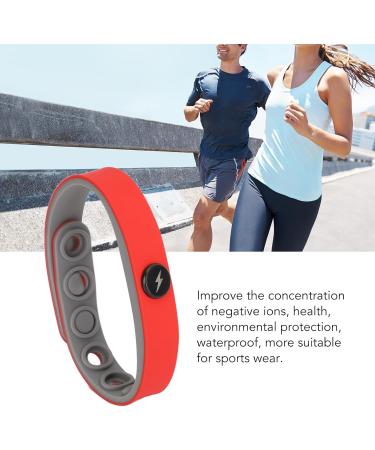 Saluaqui 2 Pack Anti-Static Wireless Negative Ion Bracelets - Washable Silicone Sports Wristbands (Red) - Buy Online on SooperMarket.com