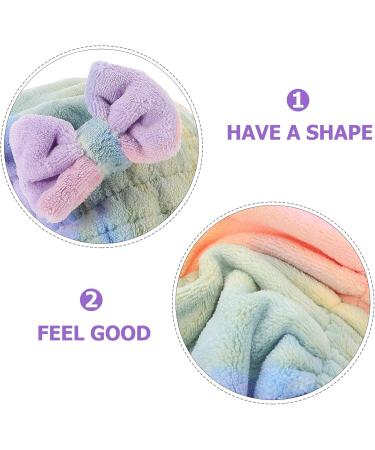 NOLITOY Quick Dry Hair Towel Wrap for Women - Cute Bowknot Design Super Absorbent for Curly & Thick Hair Colorful Elastic Hair Cap - Buy Online on SooperMarket.com