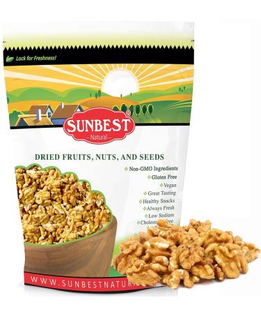 Sunbest Natural California Walnuts, Halved, Raw, Shelled, Non-GMO, Vegan, Kosher, 3 Lbs. Halved 3 Pound (Pack of 1)