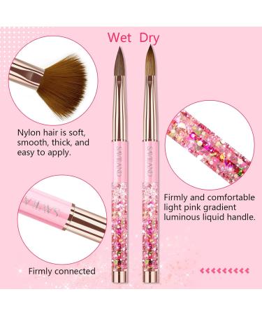 Saviland 6PCS Acrylic Nail Brush Set - Pink Gradient Handle, Sizes 6/8/10/12/14/16 - Ideal for Acrylic Nails, Powder & Nail Art - Beginner Friendly - Buy Online on SooperMarket.com