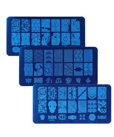Floral & Geometric Nail Art Stamping Kit with Rhinestones & Mandala Dotting Pen - Manicure DIY Set - Buy Online on SooperMarket.com