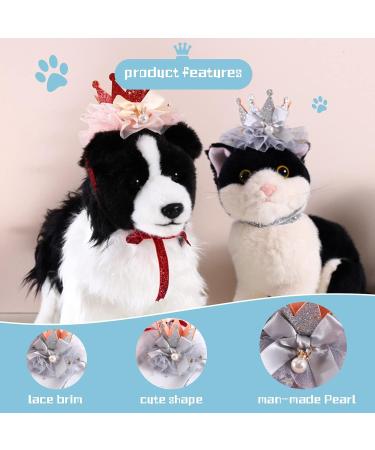 Dog Birthday Hat Pet Cat Birthday Hat Cute Lace Dog Crown Hat Headwear Caps Costumes for Small Medium Puppy Kitten Party Decorations (PINK) - Buy Online on SooperMarket.com