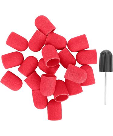 Nail Art Sanding Cap Set - Manicure Pedicure Tool for Home Salon (Red) - 16 x 25mm - Buy Online on SooperMarket.com