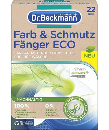 Dr.Beckmann color & dirt catcher eco |Long -lasting color protection for up to 30 washes |Reusable cloth |22 towels 1 Pack
