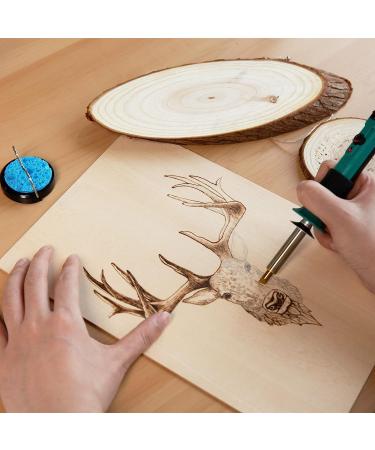 YIHUA 930-IV Pyrography Wood Burning Pen Kit - Adjustable Temperature - Power Switch - Heat Deflector - Rubber Grip - 13PCS Accessories - Stencil - Wood Pieces - Ideal for Woodburning DIY Crafts - Buy Online on SooperMarket.com