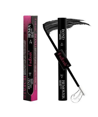 FADLASH Lash Bond and Remover 2 in 1 Cluster Lash Glue and Lash Remover for Cluster Individual Lashes Soothing Non-Irritating Lash Adhesive Super Strong Hold 48 Hours Lash Glue Remover Lash Bond and Remover Black+White