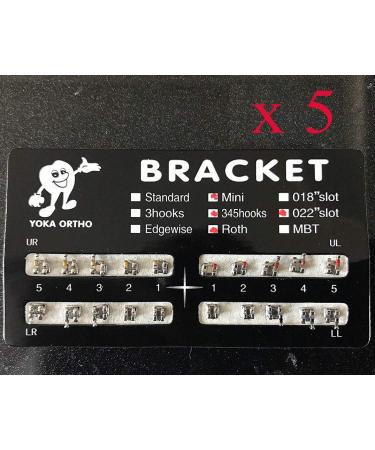 5 Kits (100 Pcs) Dental Orthodontic Metal Brackets Brace Mini Roth 022 Slot 3-4-5 Hooks - Buy Online on SooperMarket.com