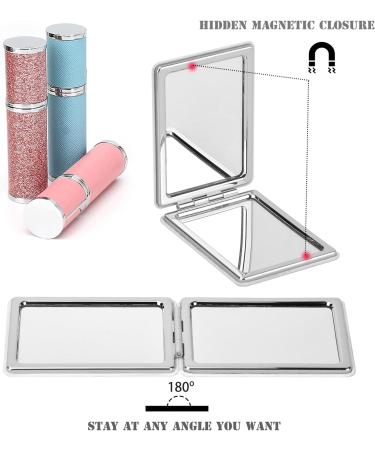 Delicate Compact Travel Vanity Mirror for Girls Women Men Classic White 2-Sided Folding Makeup Mirrors for Pocket Purse Handbag Wallet Portable Magnifying Slim Cosmetic Mirror with 3D Shell Pattern - Buy Online on SooperMarket.com