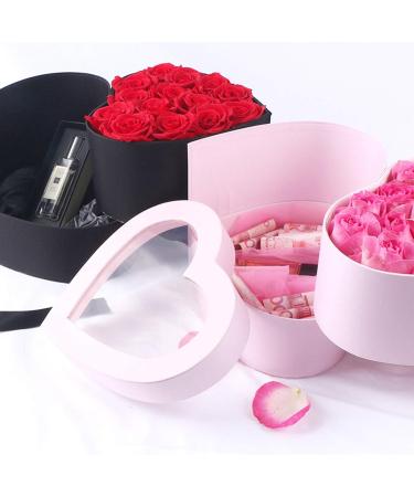 RENGTIN Heart-Shaped Paper Mache Box with Lid & Ribbon - Pink | Ideal for Packaging, Crafting, Storage - Perfect for Jewelry, Cosmetics & Gifts - Buy Online on SooperMarket.com
