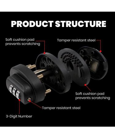 Innovatex Heavy-Duty Gun Trigger Lock Set with 3-Digit Combination - 3 Pack | Secure Handguns, Rifles, Pistols, and Shotguns | Solid Steel Home and Travel Safety Accessories - Buy Online on SooperMarket.com