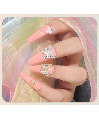 10 PCS 3D Metal Butterfly Nail Charms with Diamonds - Gold/Silver Rhinestone Nail Art Decoration - DIY Alloy Jewelry Accessories - Buy Online on SooperMarket.com