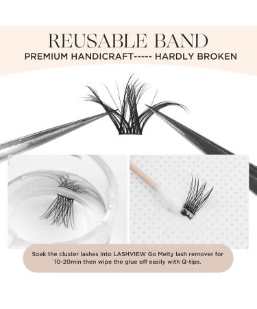 Lashview 144 PCS Cluster Lashes - DIY Mega Volume Eyelash Extensions Reusable Individual Lashes with Super Thin Band & Soft Finish (D17 C-10-16Mix) - Buy Online on SooperMarket.com