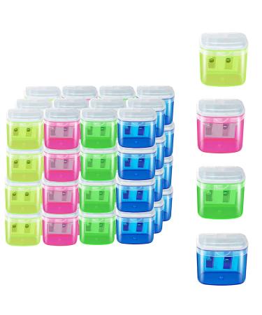 Gutyble 48 Pcs Manual Pencil Sharpeners with Lid  for School Office and Home