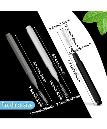 Patelai 100-Piece Interdental Brush Set - Effective Tooth Cleaning Tools for Oral Hygiene | Black White Gray Toothpick Flossers - Buy Online on SooperMarket.com