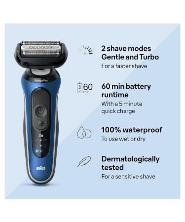 Braun Series 6 Electric Shaver for Men - 6172cc Wet & Dry Turbo & Gentle Modes Foil Shaver | 3 Piece Set - International Shipping Available - Buy Online on SooperMarket.com