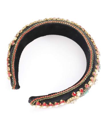 Padded Rhinestone Headband - Crystal Velvet Wide Hairband for Women and Girls - Buy Online on SooperMarket.com