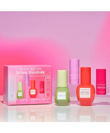Glow Recipe Serum Wardrobe Kit - Avocado Ceramide, Strawberry BHA+AHA, Plum Plump Hyaluronic Acid, Pomegranate Peptide Firming - 4-Piece Set - Buy Online on SooperMarket.com