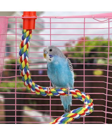 Bird Perch Cage Rope for Parrots Parakeets & Cockatiels | Comfortable & Colorful 80 cm Long with Plastic Nuts - Buy Online on SooperMarket.com