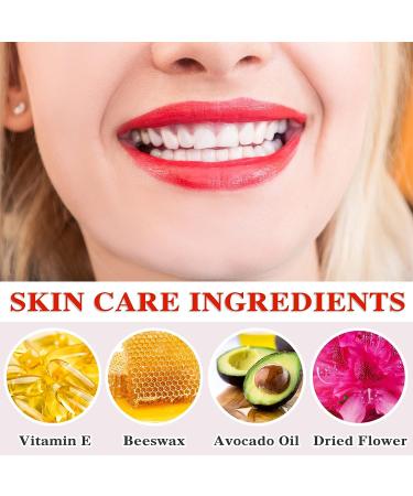Crystal Jelly Flower Lipstick Set Long Lasting Color Changing Lip Balm with Nutritious Formula, Kawaii Makeup Clear Lipstick with Flower Inside - 2PCS - Buy Online on SooperMarket.com