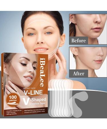 Visiblurry Facelift Tape for Face | Face Lifting Tape for Saggy Skin - Breathable Ultra-thin Invisible High Elasticity V Shaped Instant Face Lift Sticker Secret Make Up Stickers for - Buy Online on SooperMarket.com