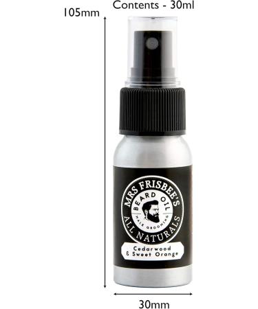 Beard Oil with Cedarwood and Sweet Orange Pure Essential Oils by Mrs Frisbee's All Naturals/Handmade/Natural/Vegan (50ml) - Buy Online on SooperMarket.com