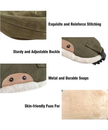 Peicees Trapper Aviator Hat and Goggles Set - Camel Hat with Fur Ear Flap and Cooper Frame/Clear Lens - Buy Online on SooperMarket.com