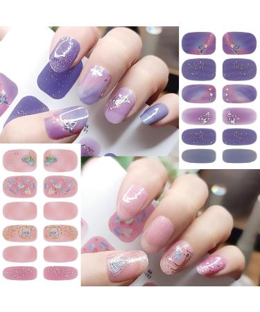 10 Sheets Butterfly Nail Stickers - Self Adhesive Full Nail Wraps & Glitter Decals for DIY Manicure Kits - Perfect Nail Art Supplies for Women & Girls - Buy Online on SooperMarket.com