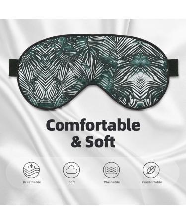 SSIMOO Transparent Palm Leaf Eye Mask | Breathable Soft Sleep Eye Patch for Women | Perfect Travel Accessory for Relaxation - Black - Buy Online on SooperMarket.com