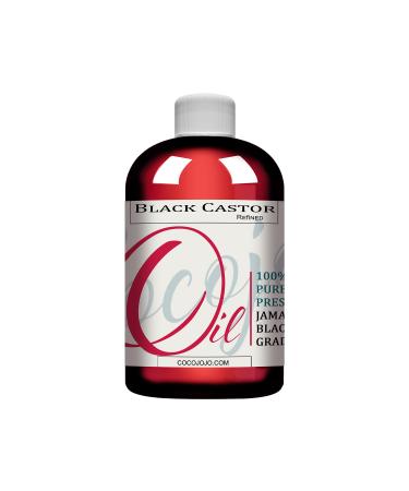 cocojojo Jamaican Black Castor Oil Organic Cold Pressed 100% Pure Natural 8 oz Hair Skin Eyelashes Hair Growth Restore Acne Pure Virgin Black Castor Oil Premium Refined Grade A