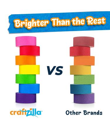 Craftzilla Colored Masking Tape 7 Roll Multi Pack - 210ft x 1in Rainbow Craft Tape - Buy Online on SooperMarket.com