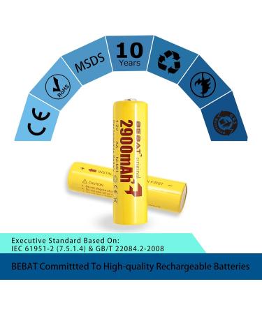 BEBAT Rechargeable Batteries AA (2023 New Version) AA Batteries 2900mAh High Capacity Low Self Discharge Ni-MH 1.2V Double A Rechargeable Batteries (8 Pack) - Buy Online on SooperMarket.com