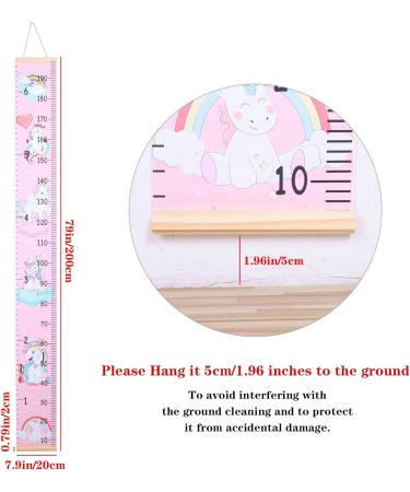Heyu-Lotus Kids Height Chart 200X20CM - Removable Canvas and Wood Growth Chart for Boys Girls Bedroom Decoration (Unicorn 1) - Buy Online on SooperMarket.com