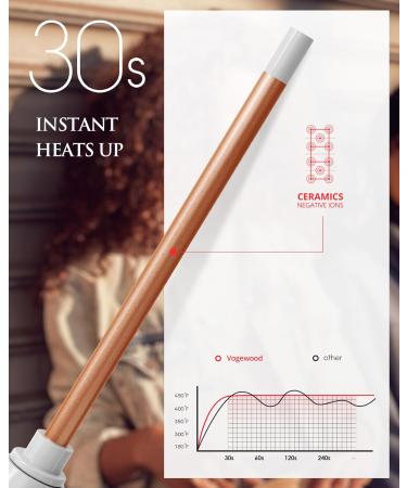 3/8 Inch Curling Iron - Ceramic Skinny Long Barrel LCD Display 9mm Tight Curls Travel-Friendly Dual Voltage Includes Heat Glove - Perfect for Medium Long Hair - White - Buy Online on SooperMarket.com