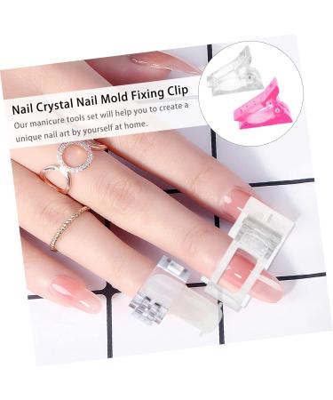 Mikinona 12pcs Nail Clip Nail Fixing Clips Nail Binder Clips Led Builder Clamps Nail Tip Fixing Clamp Nails Kits Manicure Extension Led Kit Finger Clip White Plastic Shaping Mold Clamp 4X3X2CM White - Buy Online on SooperMarket.com