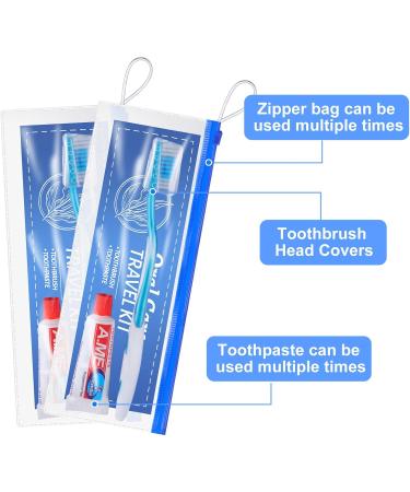 30 Pack Travel Toothbrush Set with Covers & Toothpaste - Soft Bristles Resealable Bag - Ideal for Charities Hotels & Home Use - Buy Online on SooperMarket.com