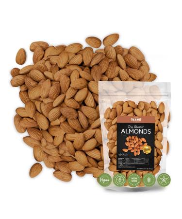 Dry Roasted Almonds Unsalted 48 oz (3 lbs) Batch Tested Gluten & Peanut Free | No Oil | Whole | No PPO | Non-GMO | No Herbicide | Healthy Protein Boost | Premium Quality | Try the difference!! Dry Roasted Almonds Unsalted 3 Pound