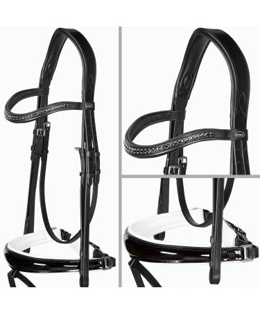 Heinick-Reitsport bridle anatomical Performance white lacquer conical RH bridle hook Warmblood Selection (Agate)