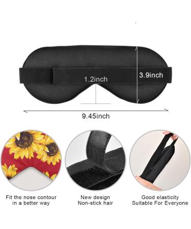 Haskirky Light Blocking Eye Mask - Breathable & Adjustable for Men and Women | Perfect for Travel, Yoga, Meditation, Office & Deep Sleep - Red Sunflower Design - Buy Online on SooperMarket.com