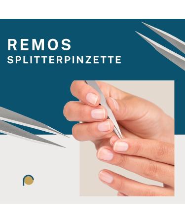 REMOS 2-Piece Tweezers Set - Eyebrow & Splinter Tweezers in Black | International Shipping - Buy Online on SooperMarket.com