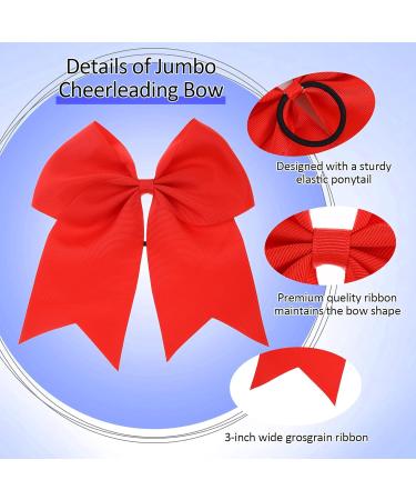 Shop 2 Pieces Large Red Loop Hair Ties - Perfect Cheerleader Hair Accessories for Women & Girls - Ideal for Christmas Parties - Buy Online on SooperMarket.com