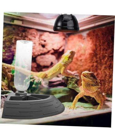 BELLIFFY Turtle Drinker Auto Feeder Reptile Food Bowl Automatic Reptile Feeder Automatic Waterer Pet Plastic 17.00X17.00X3.50CM Grey - Buy Online on SooperMarket.com