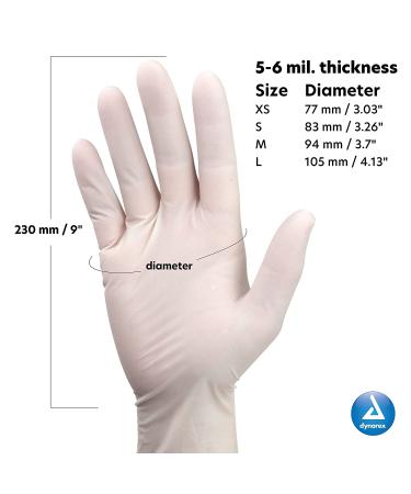 Dynarex Safe-Touch Latex Exam Gloves - Powder-Free, Medium, 100/Box - Healthcare, Law Enforcement, Industrial & Salon/Spa Use - Buy Online on SooperMarket.com