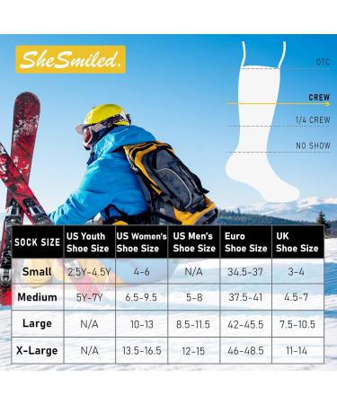 SHESMILED Merino Wool Hiking Crew Socks - 3 Pack Large Red | Cushioned & Quick Dry (3 Pairs) - Buy Online on SooperMarket.com