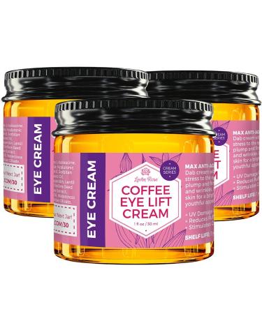 Leven Rose Coffee Eye Lift Cream - 100% Natural Anti-Aging Solution | Reduce Puffiness, Dark Circles, and Wrinkles | Deep Hydrating and Firming Formula - 1 oz - Buy Online on SooperMarket.com