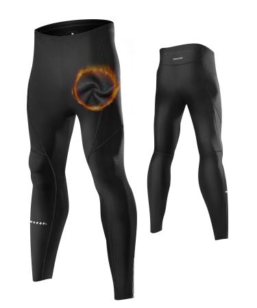 Inbike running trousers compression pants long winter lined with bag warm quick -drying running -down running pants sport leggings men women for running jogging training lm8621 l black